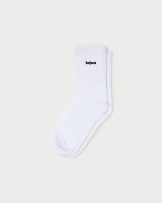 White Socks with Black Logo