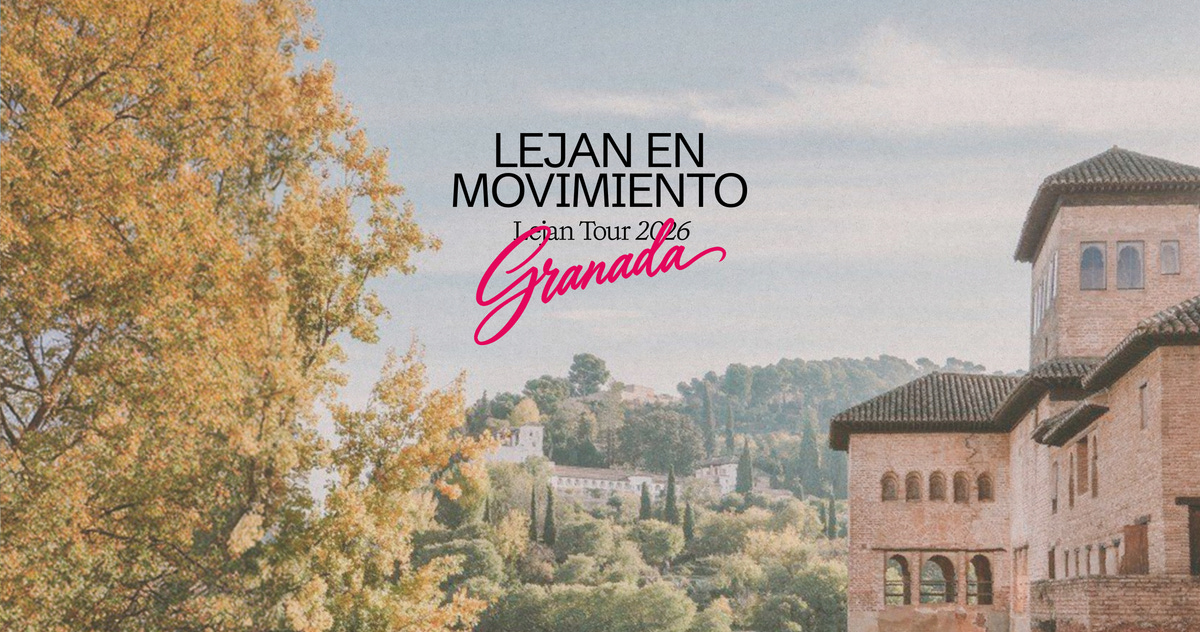 Lejan en Movimiento · Lejan Tour 2026 Granada — la Alhambra entre árboles de otoño