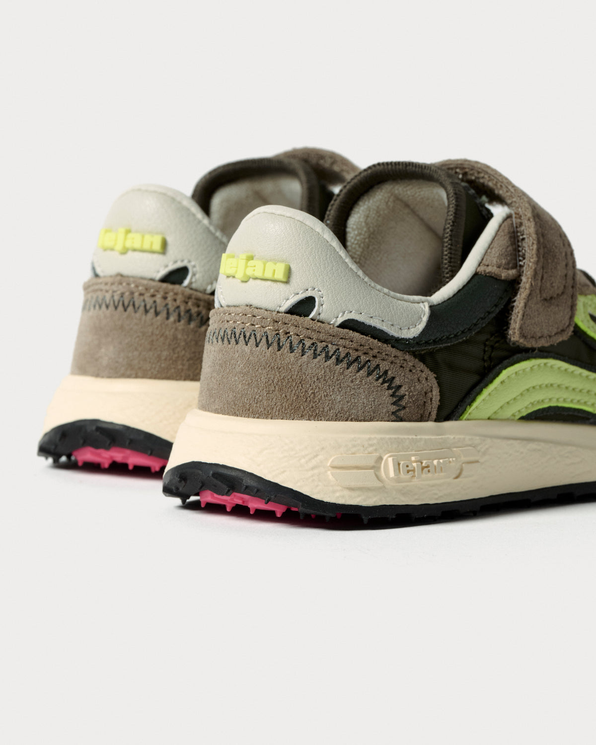 Lejan Melrose Kids Dark Olive / Lime - vista trasera del talon