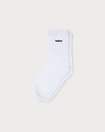 White Socks with Black Logo