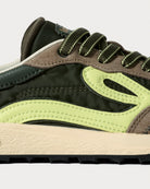 Lejan Melrose Dark Olive / Lime - detalle del logo y mediasuela