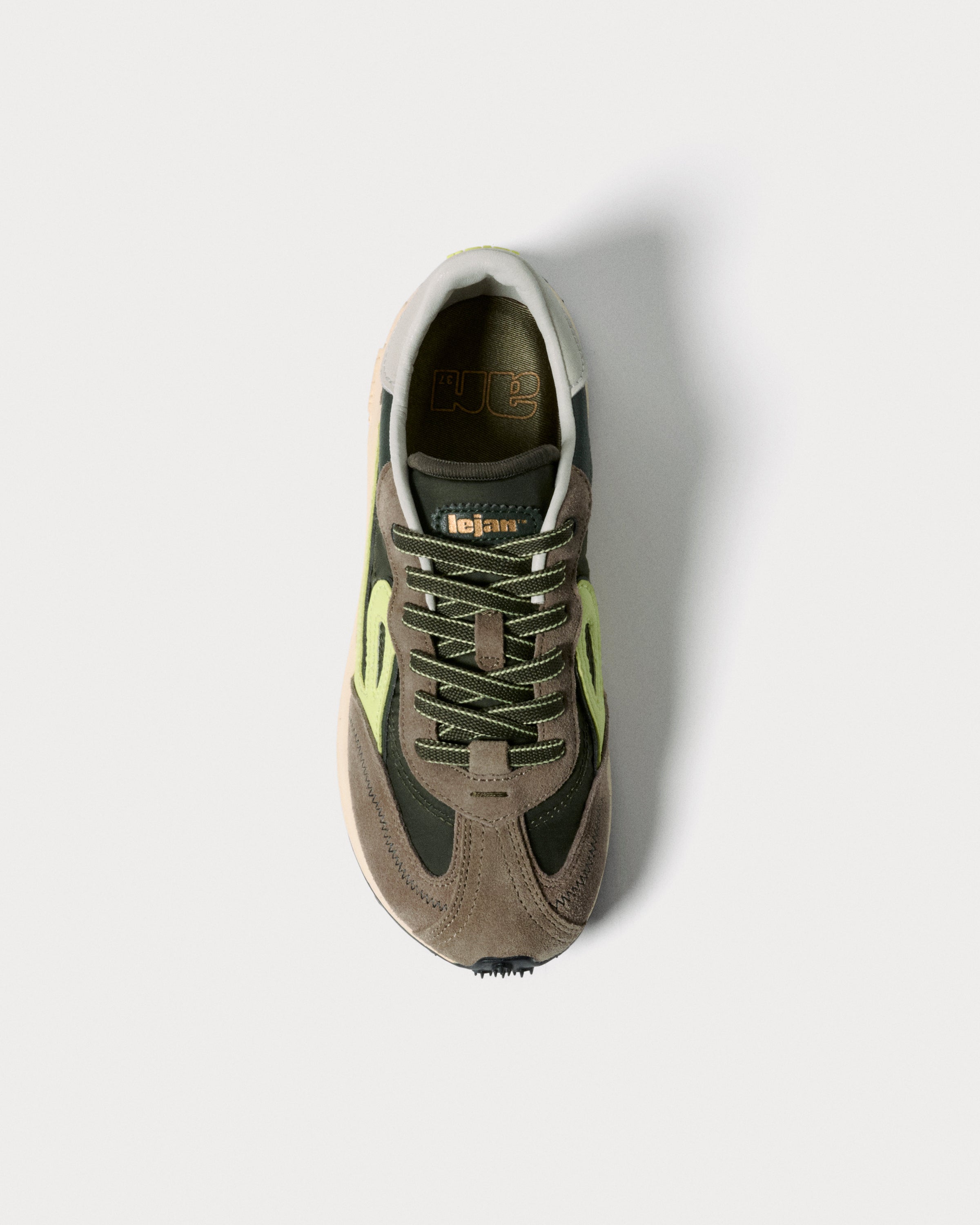 Lejan Melrose Dark Olive / Lime - vista cenital
