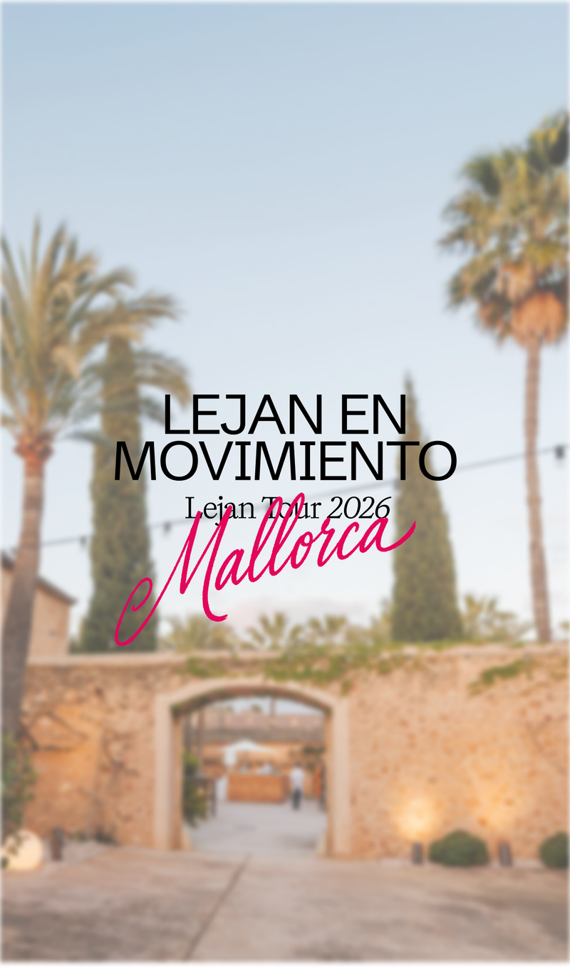 Lejan en Movimiento · Lejan Tour 2026 Mallorca — patio de la Finca Son Mir al atardecer