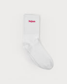 Calcetin barefoot Lejan blanco con logo rosa